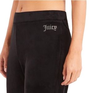 Juicy Couture Large Regal Black Logo Velour Tracksuit Pants